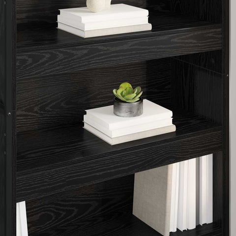 vidaXL Book Cabinet 2 pcs Black Oak 80 x 30 x 155 cm Engineered Wood