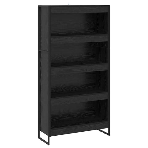 vidaXL Book Cabinet 2 pcs Black Oak 80 x 30 x 155 cm Engineered Wood