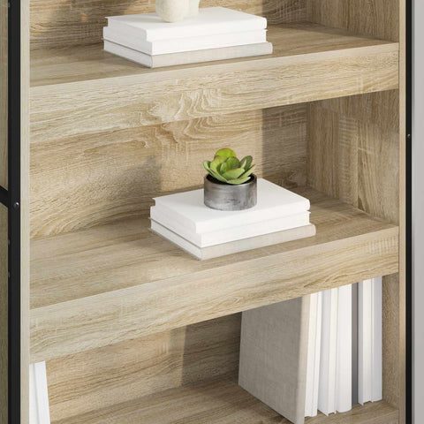 vidaXL Book Cabinet 2 pcs Sonoma 80 x 30 x 155 cm Engineered Wood