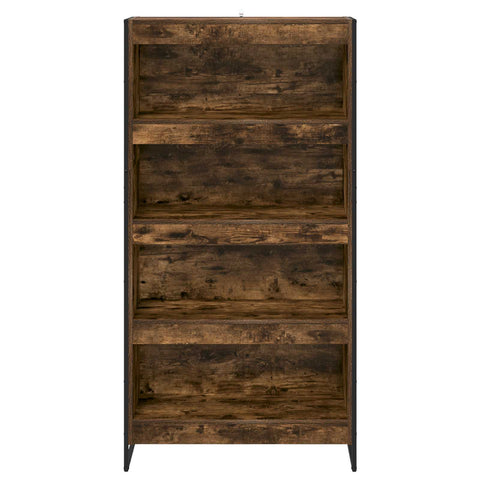 vidaXL Book Cabinet 2 pcs Smoke Oak 80 x 30 x 155 cm Engineered Wood