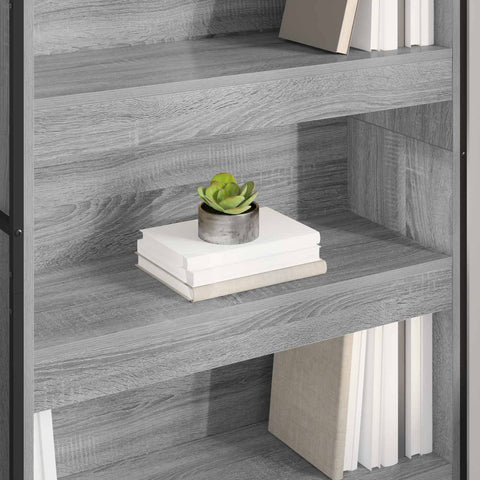 vidaXL Book Cabinet 2 pcs Grey Sonoma 80 x 30 x 189.5 cm