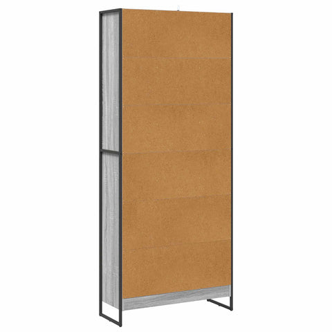 vidaXL Book Cabinet 2 pcs Grey Sonoma 80 x 30 x 189.5 cm