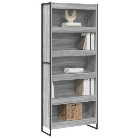 vidaXL Book Cabinet 2 pcs Grey Sonoma 80 x 30 x 189.5 cm