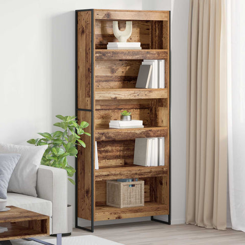 vidaXL Book Cabinet 2 pcs Old Wood 80 x 30 x 189.5 cm Engineered Wood
