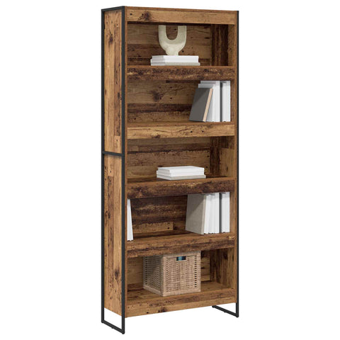 vidaXL Book Cabinet 2 pcs Old Wood 80 x 30 x 189.5 cm Engineered Wood