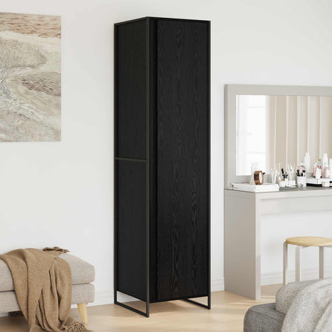 vidaXL Warderobe 2 pcs Black Oak 50 x 50 x 200 cm Engineered Wood