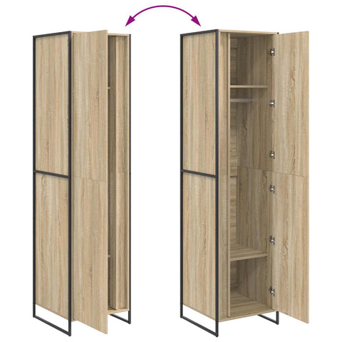 vidaXL Warderobe 2 pcs Sonoma 50 x 50 x 200 cm Engineered Wood