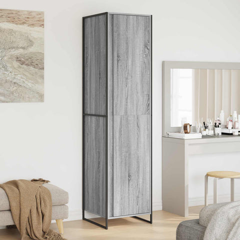 vidaXL Warderobe 2 pcs Grey Sonoma 50 x 50 x 200 cm Engineered Wood