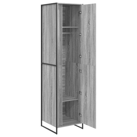 vidaXL Warderobe 2 pcs Grey Sonoma 50 x 50 x 200 cm Engineered Wood