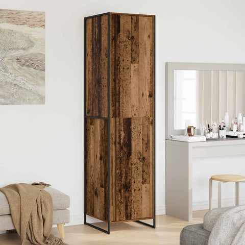 vidaXL Warderobe 2 pcs Old Wood 50 x 50 x 200 cm Engineered Wood