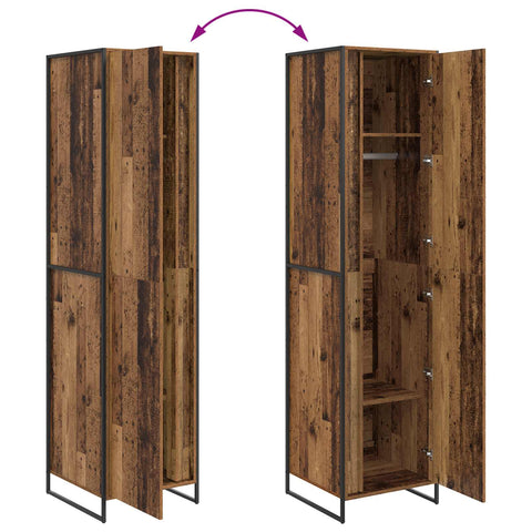 vidaXL Warderobe 2 pcs Old Wood 50 x 50 x 200 cm Engineered Wood