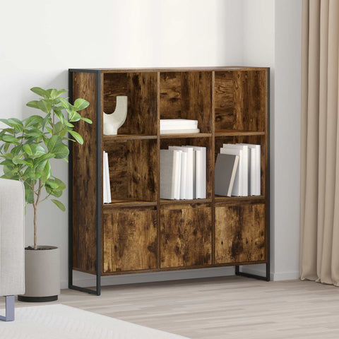 vidaXL Book Cabinet 2 pcs Smoke Oak 99.5 x 30 x 108.5 cm