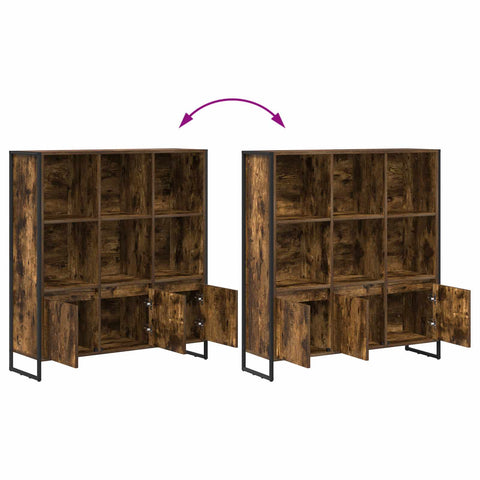 vidaXL Book Cabinet 2 pcs Smoke Oak 99.5 x 30 x 108.5 cm