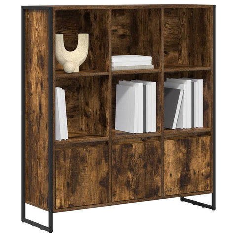 vidaXL Book Cabinet 2 pcs Smoke Oak 99.5 x 30 x 108.5 cm