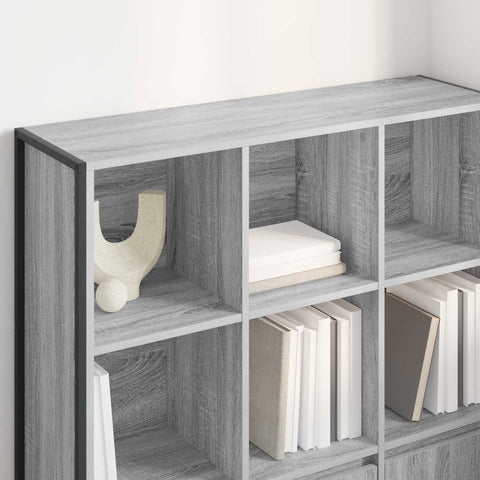 vidaXL Book Cabinet 2 pcs Grey Sonoma 99.5 x 30 x 108.5 cm