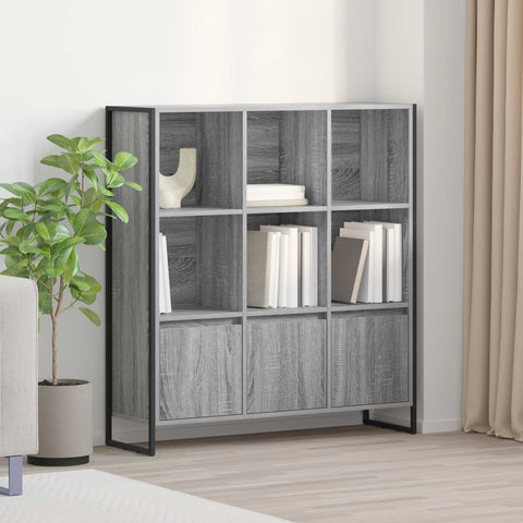 vidaXL Book Cabinet 2 pcs Grey Sonoma 99.5 x 30 x 108.5 cm