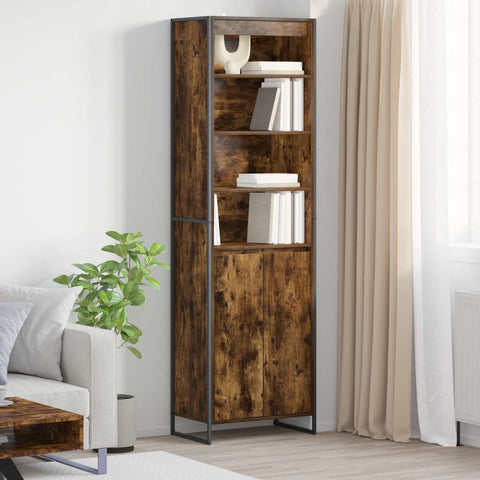 vidaXL Tall Cabinets 2 pcs Smoke Oak 60 x 36 x 300 cm Engineered Wood