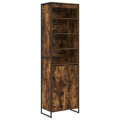 vidaXL Tall Cabinets 2 pcs Smoke Oak 60 x 36 x 300 cm Engineered Wood