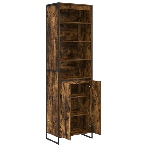 vidaXL Tall Cabinets 2 pcs Smoke Oak 60 x 36 x 300 cm Engineered Wood