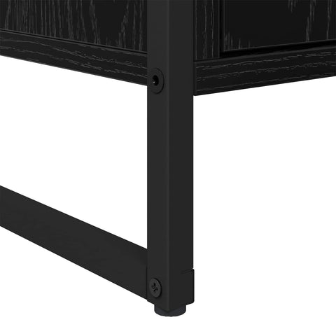 vidaXL Sideboard 2 pcs Black Oak 81 x 36 x 150.5 cm Engineered Wood