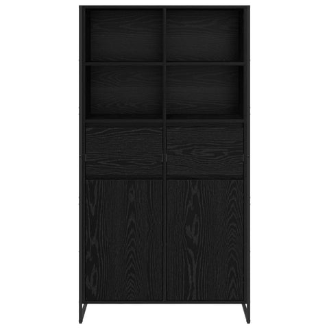 vidaXL Sideboard 2 pcs Black Oak 81 x 36 x 150.5 cm Engineered Wood