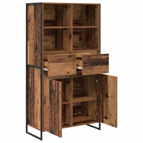 vidaXL Sideboard 2 pcs Old Wood 81 x 36 x 150.5 cm Engineered Wood