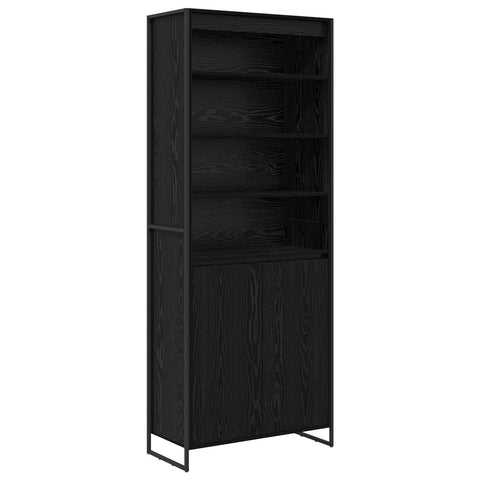 vidaXL Tall Cabinets 2 pcs Black Oak 79 x 36 x 300 cm Engineered Wood