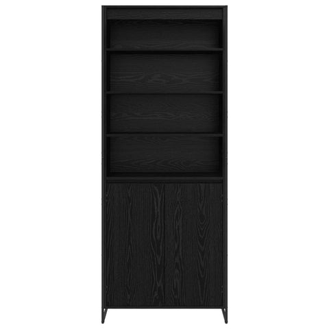 vidaXL Tall Cabinets 2 pcs Black Oak 79 x 36 x 300 cm Engineered Wood