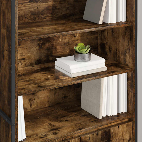 vidaXL Tall Cabinets 2 pcs Smoke Oak 79 x 36 x 300 cm Engineered Wood