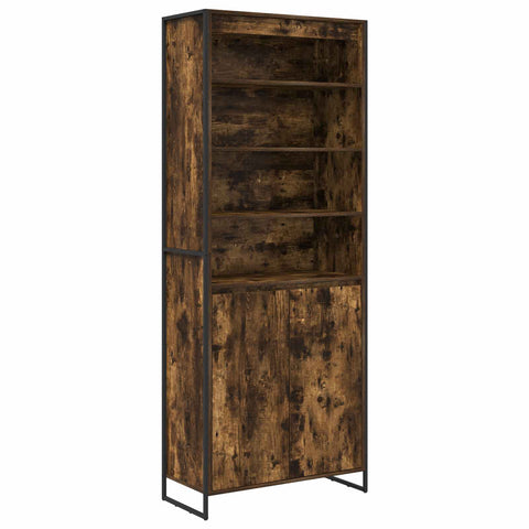 vidaXL Tall Cabinets 2 pcs Smoke Oak 79 x 36 x 300 cm Engineered Wood