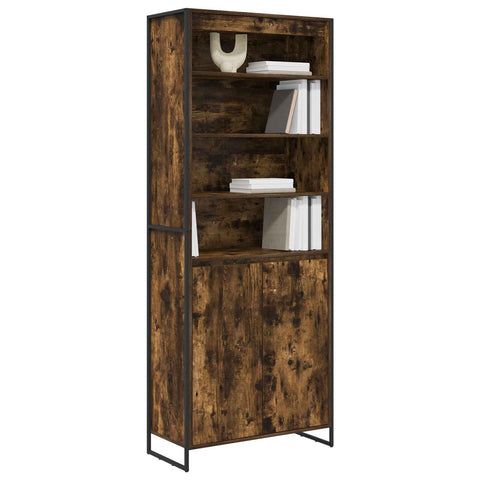 vidaXL Tall Cabinets 2 pcs Smoke Oak 79 x 36 x 300 cm Engineered Wood