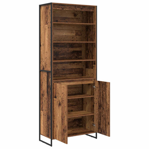 vidaXL Tall Cabinets 2 pcs Old Wood 79 x 36 x 300 cm Engineered Wood