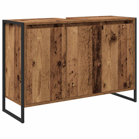 vidaXL Bathroom Furniture Set with Drawer Old Wood Engineered Wood