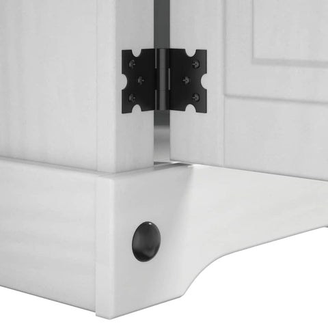 vidaXL Bedside Table White 35 x 32.5 x 58 cm Solid Pine Wood