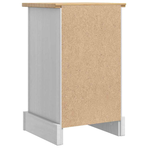 vidaXL Bedside Table White 35 x 32.5 x 58 cm Solid Pine Wood