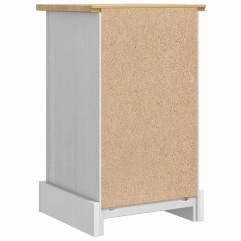 vidaXL Bedside Table White 35 x 32.5 x 58 cm Solid Pine Wood