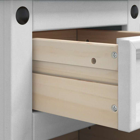 vidaXL Bedside Table White 35 x 32.5 x 74 cm Solid Pine Wood