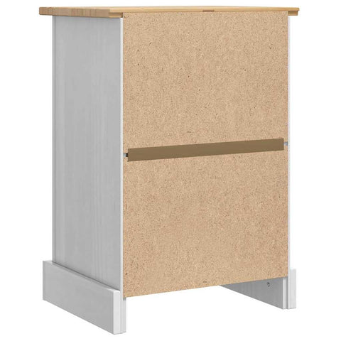 vidaXL Bedside Table with Drawer White 45 x 35 x 64 cm Solid Pine Wood