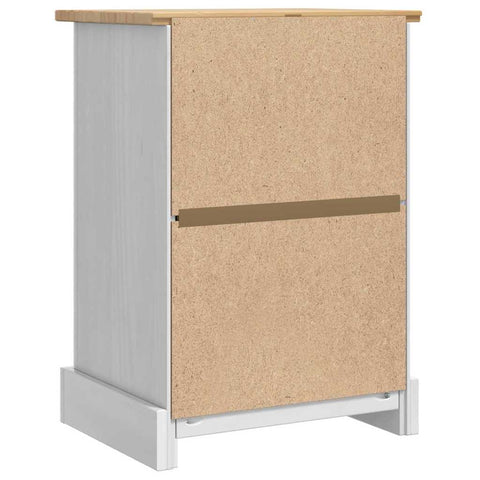 vidaXL Bedside Table with Drawer White 45 x 35 x 64 cm Solid Pine Wood