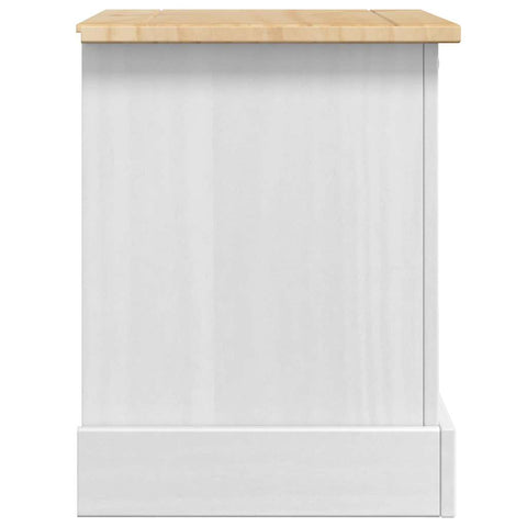 vidaXL Bedside Table with Drawer White 53 x 39 x 47 cm Solid Pine Wood