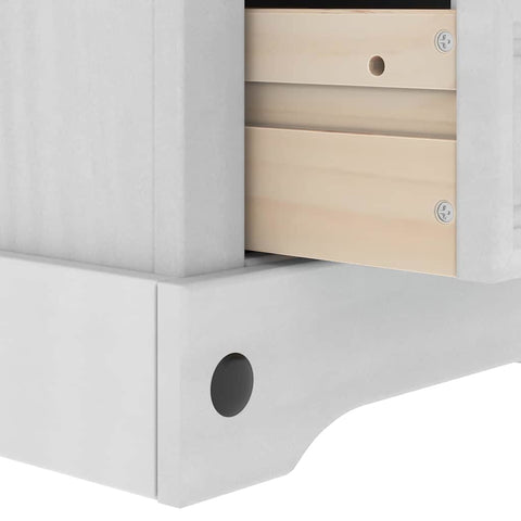 vidaXL Bedside Table with Drawer White 53 x 39 x 66 cm Solid Pine Wood