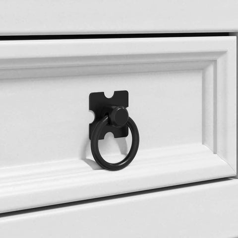 vidaXL Bedside Table with Drawer White 53 x 39 x 84 cm Solid Pine Wood