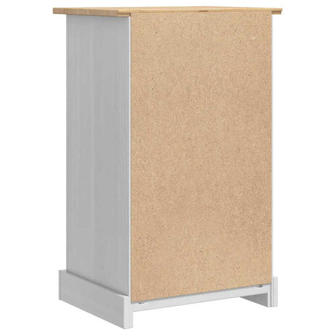 vidaXL Bedside Table with Drawer White 53 x 39 x 84 cm Solid Pine Wood