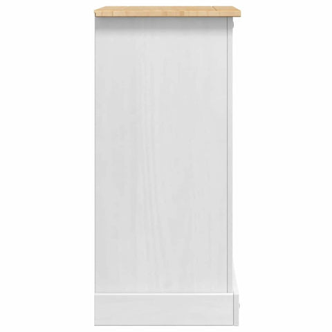 vidaXL Bedside Table with Drawer White 53 x 39 x 84 cm Solid Pine Wood
