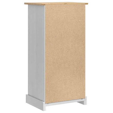 vidaXL Bedside Table White 53 x 39 x 103 cm Solid Pine Wood