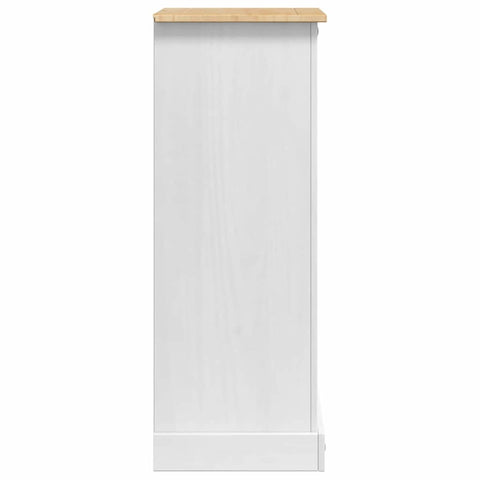 vidaXL Bedside Table White 53 x 39 x 103 cm Solid Pine Wood