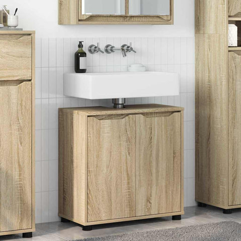vidaXL Bathroom Basin Cabinet with Shelf Sonoma Oak 60 x 30 x 60 cm