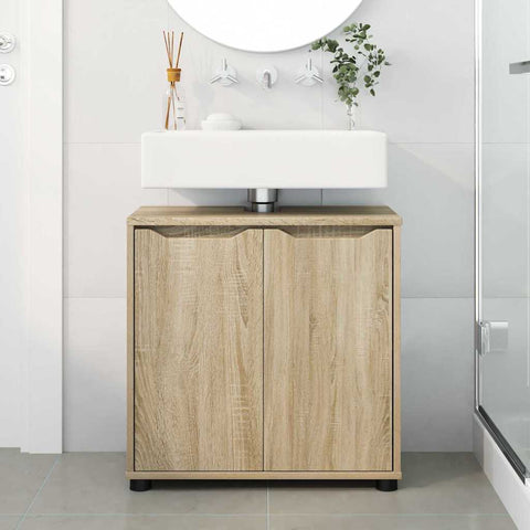 vidaXL Bathroom Basin Cabinet with Shelf Sonoma Oak 60 x 30 x 60 cm