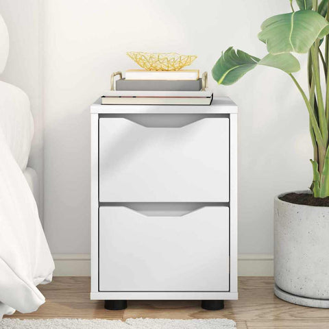 vidaXL Bedside Table White 30.5 x 30 x 43 cm Engineered Wood
