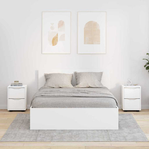 vidaXL Bedside Tables 2 pcs White 30.5 x 30 x 43 cm Engineered Wood